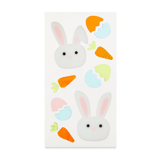 Easter Bunnies & Carrots Gel Window Clings, 5.5 in x 12 in, by Way To Celebrate